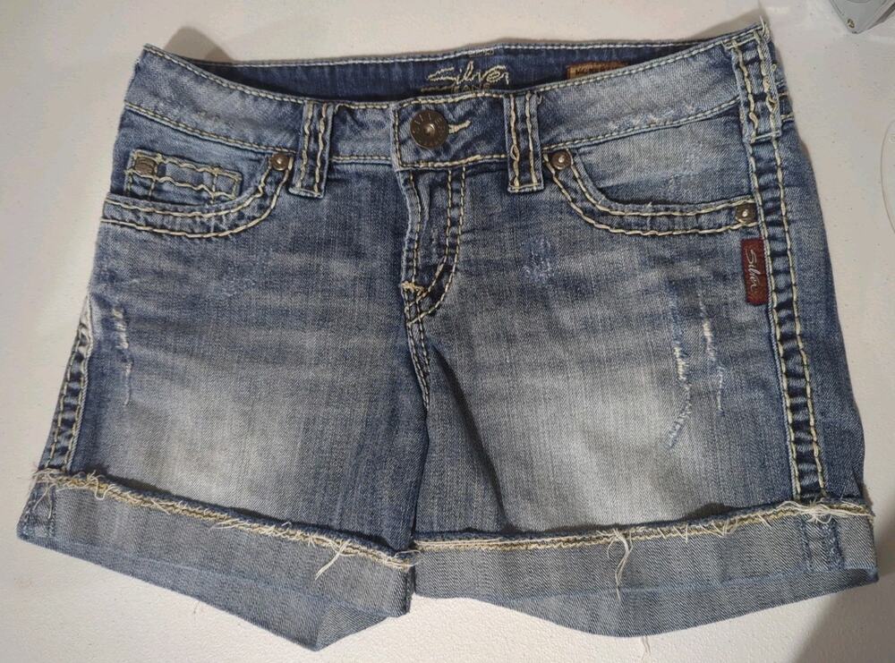 Silver Jeans Co. McKenzie Flap Short W29 Denim Shorts Womens Teens